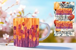 Spring Striped Flower Mug Wrap - Blossom Bliss Product Image 1