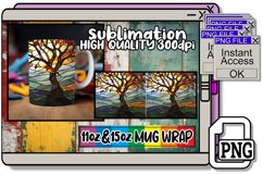 Dreamy Stained Glass Mug Wrap Designs 11oz/15oz Product Image 1