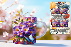 CLASSY PNG Mug Wrap Design 15oz , Flowers Product Image 1