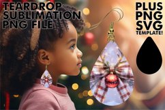 RADIANT teardrop EARRINGS PNG, Christmas Bow Product Image 1