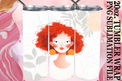 Artistic Floral Tumbler Wrap with Woman Portrait 20oz Product Image 1