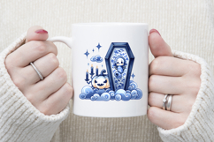 Cute blue Halloween coffin clipart t shirt designs png Product Image 3