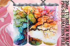 Vibrant Whimsical Springtime Watercolor Tree Tumbler Wrap Product Image 1