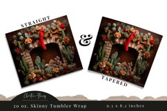 3D Western Christmas Fireplace Tumbler Wrap PNG Product Image 3