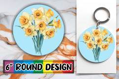 Dynamic Keychain Circle Design Artwork , Beauty Flower Product Image 1