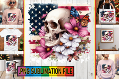 Joyful Sublimation TSHIRT Designs, Skull USA Product Image 1
