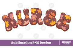 nurse flowers Png Retro floral doctor hospital Sublimation Product Image 1