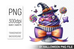 Halloween Witch Cupcake, Halloween Clipart PNG File Product Image 1