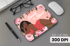 Afro Girl / Woman braided hair Mouse Pad, Black Queen PNG Product Image 1