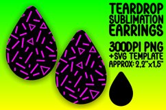 Neon Shimmer Teardrop Earring Sublimation Design Product Image 1