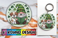 Joyful Circle Keychain Sublimation PNG, St Patricks Product Image 1