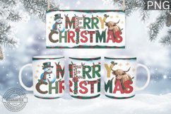 Merry Christmas Mug Wrap - Christmas Mug Sublimation Product Image 1