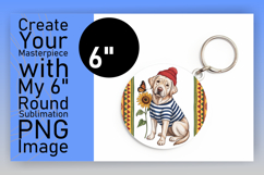 Sophisticated Round Design Keychain Template , Cute Dog Product Image 1