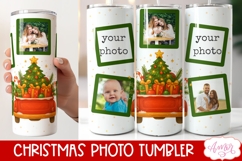 Christmas Photo tumbler wrap sublimation, Christmas truck Product Image 2