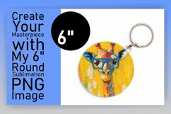 Cute Spring Giraffe Round Design Sublimation Product Image 1