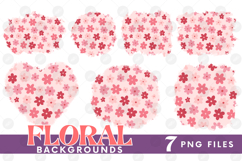 Retro Flowers Background Png Floral Paper Sublimation Bundle Product Image 1