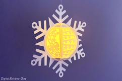 Snowflake lantern svg template, 3D Christmas ornament set Product Image 4