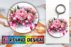 Whimsical Keychain Circle Designs PNG, Flowers Product Image 1