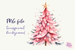 6 Pink Christmas Tree PNG | Coquette Christmas Clipart Product Image 3