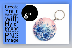 Elegant Keychain Circle Design PNG , Watercolor Patter Product Image 1