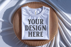 White Bella Canvas 3001 Flat Lay T-Shirt Mockup Product Image 1