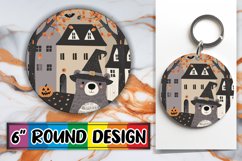 Autumn Boho Animal Round Design Halloween Keychain Product Image 1