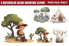 Watercolor Safari Adventure Clipart PNG Product Image 1