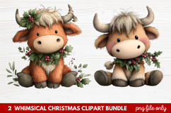 Whimsical Christmas Clipart | Cute Festive Holiday PNG Product Image 1