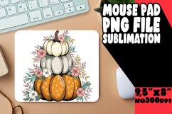 Whimsical Pumpkin and Floral Mouse Pad Sublimation Product Image 1