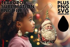 Stylish Teardrop Earrings Gift PNG, Christmas Product Image 1