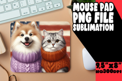 Radiant Mouse Mat Sublimation PNG, Dog and cat Product Image 1