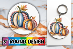 Bright Round Coasters Design PNG, Pumpkin Watercolor Product Image 1