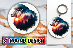 Heartfelt Circle Keychain Sublimation, Animals Art Product Image 1