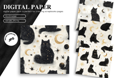 Black Cat Halloween Pattern Background Wallpaper_133 Product Image 1