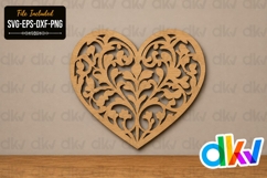 Floral Heart Laser Cut SVG File Product Image 1