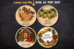 Christmas Signs Bundle SVG laser cut files for Glowforge Product Image 1