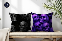 Gothic Skull Pattern Creepy Seamless Tileable Digital Paper Product Image 2