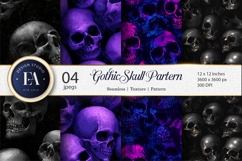 Gothic Skull Pattern Creepy Seamless Tileable Digital Paper Product Image 1