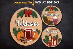 Christmas Signs Bundle SVG laser cut files for Glowforge Product Image 1