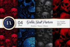Seamless Tileable Gothic Creepy Skull Pattern Digital Paper Product Image 1