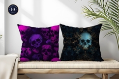 Tileable Seamless Creepy Gothic Skull Pattern Digital Paper Product Image 2