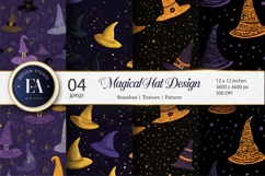 Witch Hats Pattern Spooky Seamless Tileable Digital Paper Product Image 1