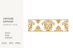 Vintage damask, royal baroque ornamental border, svg Product Image 1