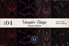Vampire Fangs Pattern, Dark Gothic Teeth Digital Paper Product Image 1