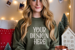 Christmas Gildan 18000 Irish Green Crewneck Sweatshirt Mocku Product Image 1
