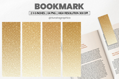 Gold Ombre Glitter Bookmark PNG, Bookmark Sublimation Product Image 1