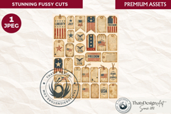 Vintage Patriotic fussy cut ephemera word strip sentiment Product Image 1