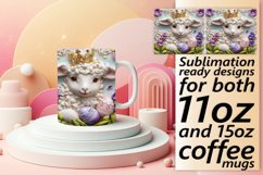 Colorful 3D Easter Bunny Mug Sublimation 11oz Product Image 1