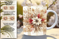 EXQUISITE 11oz Mug Wrap PNG Template , Autumn Flower Product Image 1