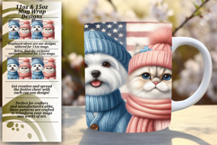 Playful 11oz Png Mug Wrap Template , Dog and cat Product Image 1